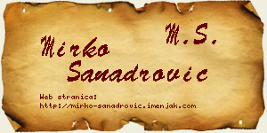 Mirko Sanadrović vizit kartica